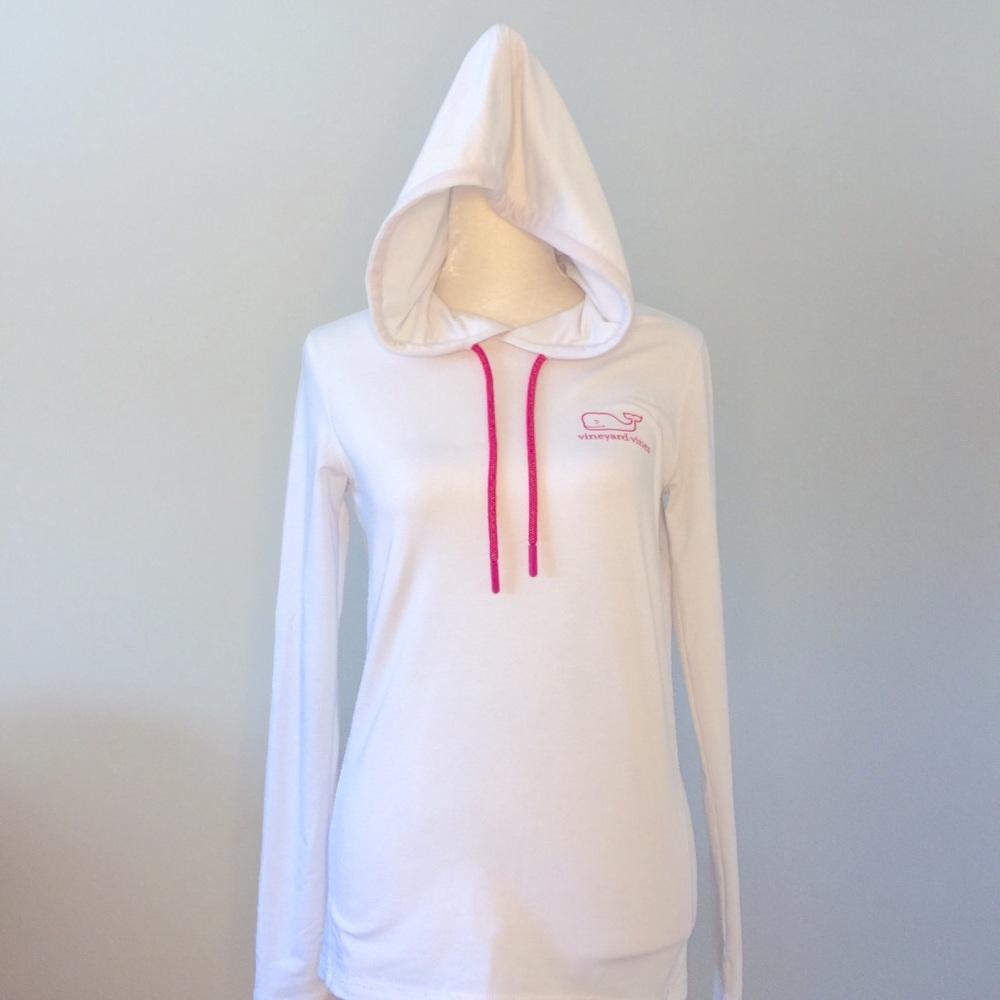 Vineyard Vines White & Pink Performance Hoodie